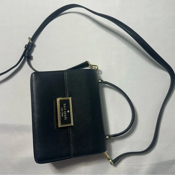 Kate Spade Black Crossbody Bag with Gold Accents - Picture 3 of 11